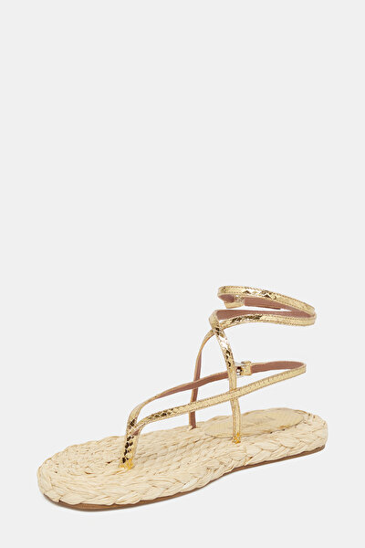 GOLD LEATHER SANDALS 3