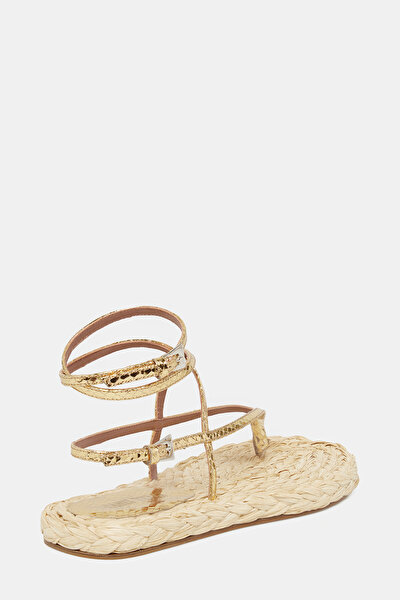 GOLD LEATHER SANDALS 4