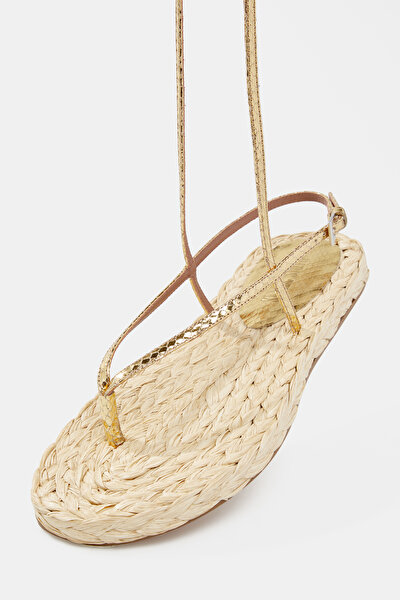 GOLD LEATHER SANDALS 5