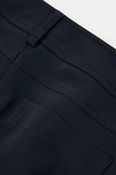 NAVY BLUE SKINNY LEG TROUSERS 4