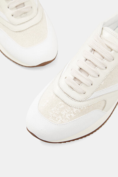 ECRU SUEDE SNEAKER KADIN 5