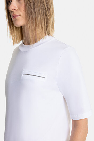 WHITE BASIC / ROUND NECKLINE SHORT SLEEVE TSHIRT 3