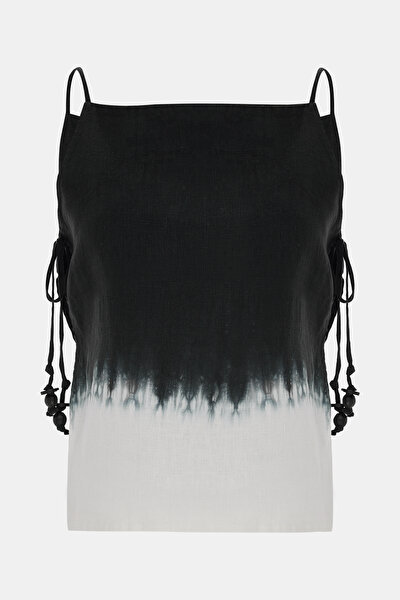 CREAM SLEEVELESS SUSPENDER BLOUSE 3