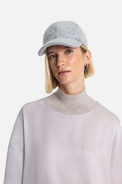 GREY UPRIGHT COLLAR LONG SLEEVE BLOUSE 4