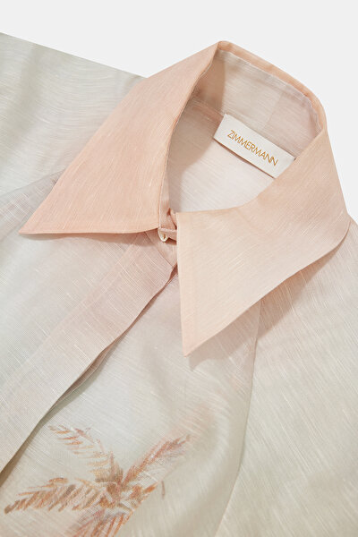 LIGHT PINK DESIGN FILLED SHORT SLEEVE BLOUSE 3