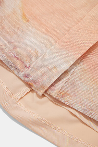 LIGHT PINK DESIGN FILLED SHORT SLEEVE BLOUSE 4