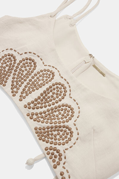 CREAM SLEEVELESS SUSPENDER BLOUSE 3