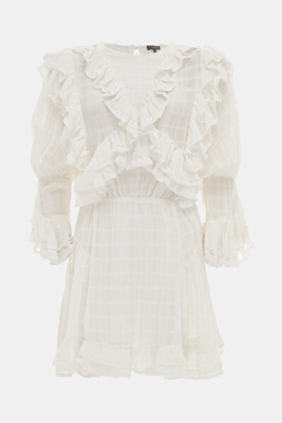 WHITE LONG SLEEVE SHORT DRESS 8
