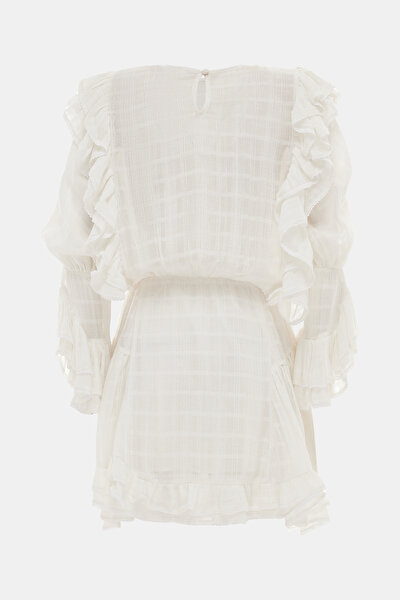 WHITE LONG SLEEVE SHORT DRESS 9