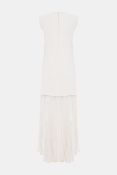 CREAM SLEEVELESS DRESS 5