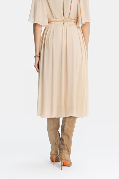 BEIGE MIDI SKIRT 4