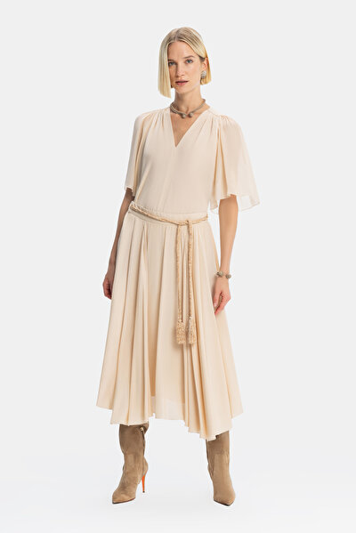 BEIGE MIDI SKIRT 5