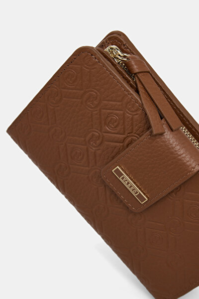TAN MONOGRAM LEATHER WALLET 5