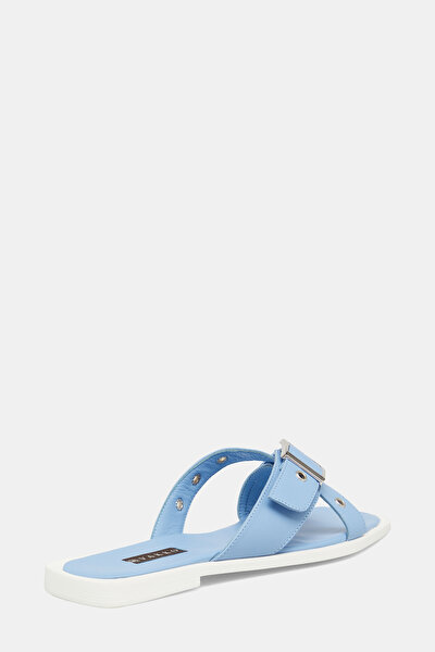 BLUE LEATHER SLIPPER 3