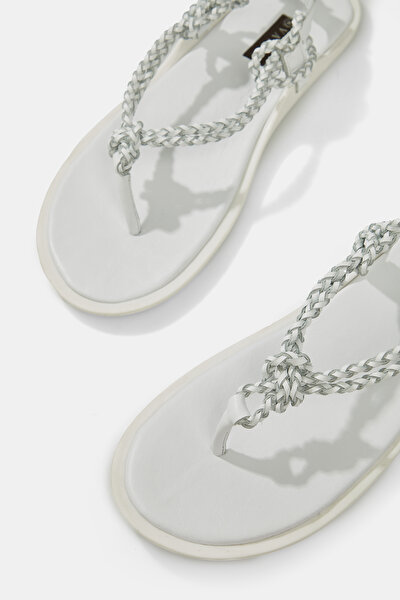 WHITE LEATHER SANDALS 4