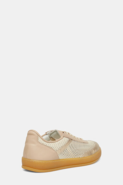 BEIGE LEATHER SNEAKER KADIN 4