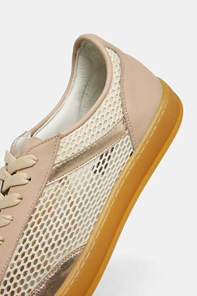BEIGE LEATHER SNEAKER KADIN 5