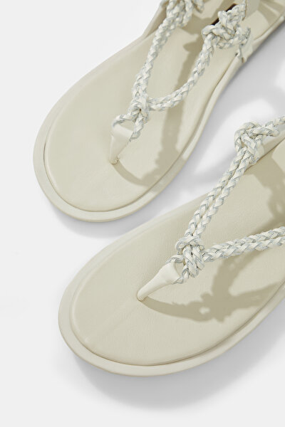ECRU LEATHER SANDALS 4