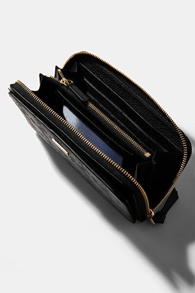 BLACK MONOGRAM LEATHER WALLET 4