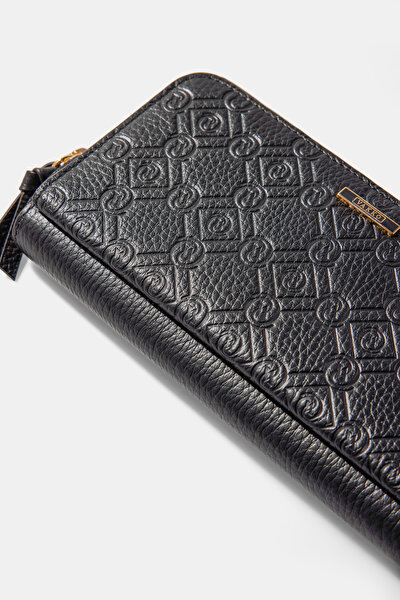BLACK MONOGRAM LEATHER WALLET 5