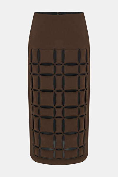 BROWN MIDI SKIRT 5