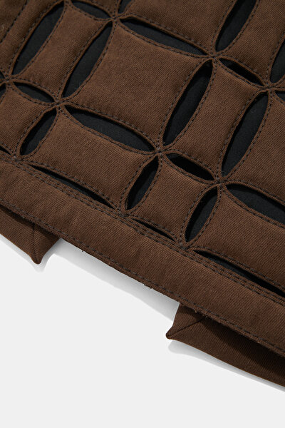 BROWN MIDI SKIRT 8
