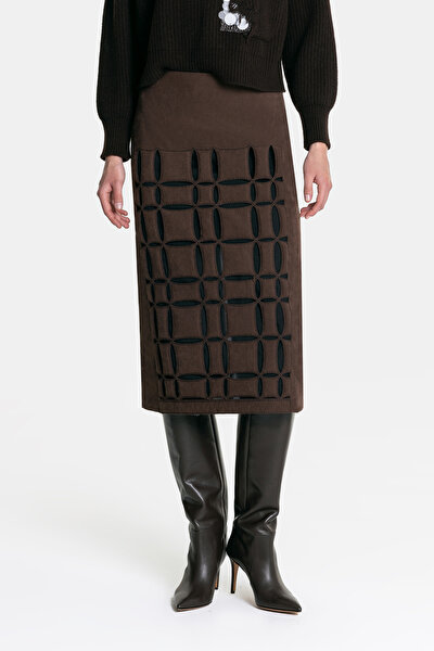 BROWN MIDI SKIRT 3
