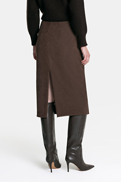 BROWN MIDI SKIRT 4