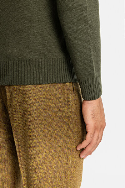 DARK GREEN UPRIGHT COLLAR TRICOT 4