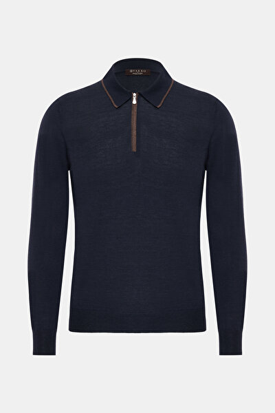NAVY BLUE POLO NECK TRICOT 5