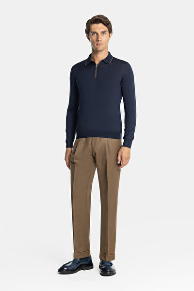 NAVY BLUE POLO NECK TRICOT 4