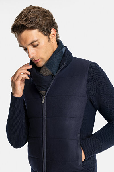 NAVY BLUE WOOL COAT 5