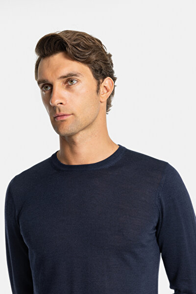 NAVY BLUE BASIC / ROUND NECKLINE TRICOT 3