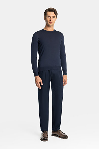 NAVY BLUE BASIC / ROUND NECKLINE TRICOT 4