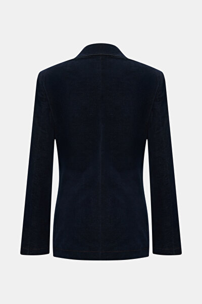 NAVY BLUE SURPLICE NECKLINE (CROSS-OVER NECKLINE) JACKET 8