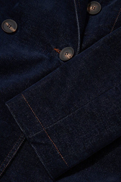 NAVY BLUE SURPLICE NECKLINE (CROSS-OVER NECKLINE) JACKET 10