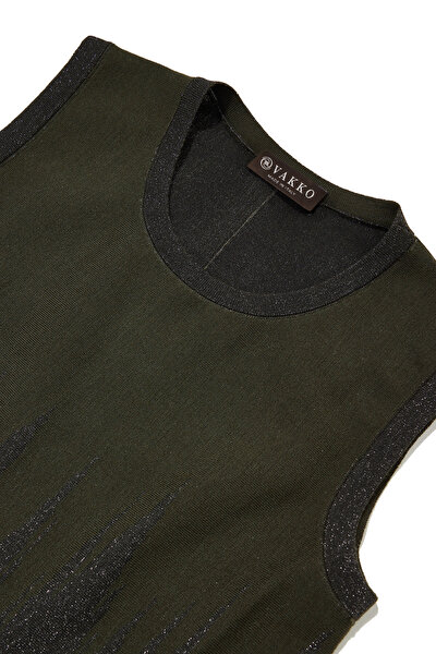 KHAKI SLEEVELESS DRESS 3