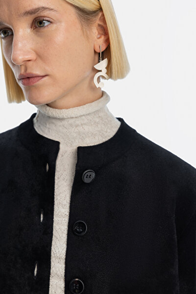 BLACK BASIC / ROUND NECKLINE JACKET 4