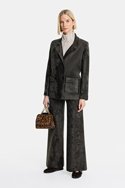 KHAKI SURPLICE NECKLINE (CROSS-OVER NECKLINE) JACKET 4