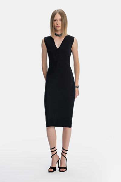 BLACK SLEEVELESS DRESS 5