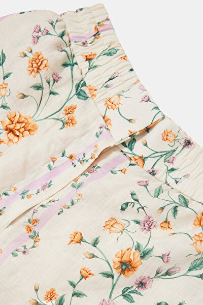 MULTICOLOR STRAIGHT CUT LINEN TROUSERS 3