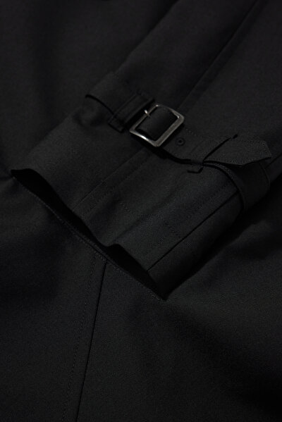 BLACK WOOL REEFER JACKET 4