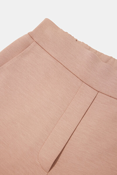 BEIGE WIDE LEG SPORTS TROUSERS 3