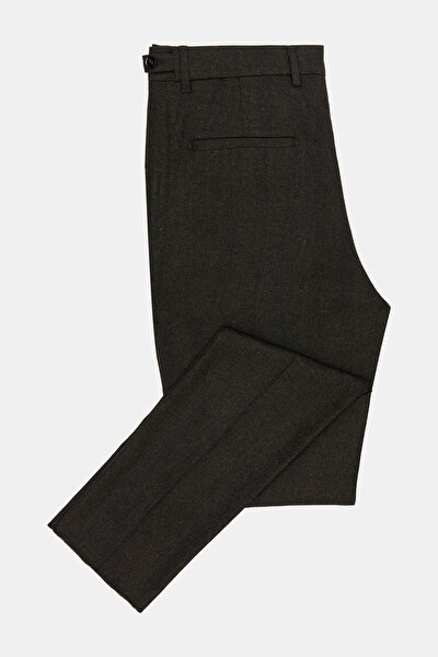 DARK GREEN HERRINGBONE TROUSERS 8
