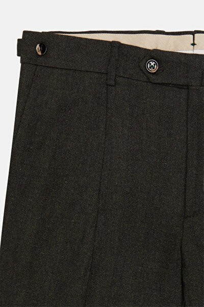 DARK GREEN HERRINGBONE TROUSERS 10