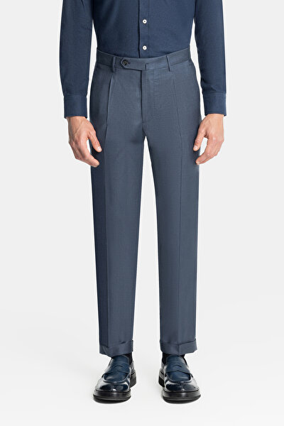 TEK PİLELİ TWILL YÜN PANTOLON 3