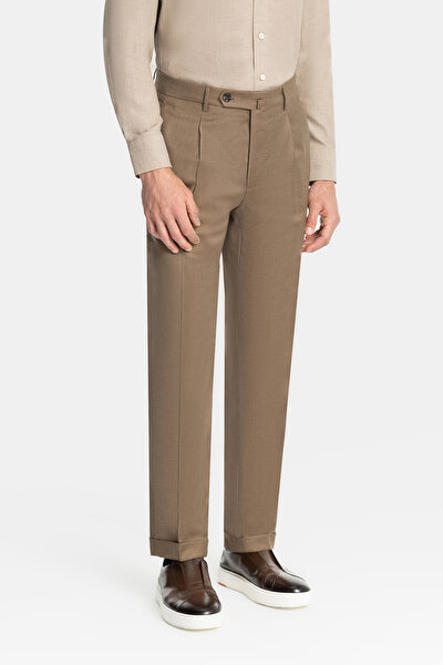 TEK PİLELİ TWILL YÜN PANTOLON 3