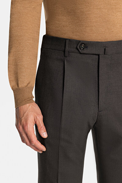 TEK PİLELİ BELİ LASTİKLİ VE İPLİ SERJ PANTOLON 5