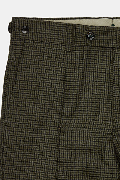 KHAKI PIED DE POULE TROUSERS 10