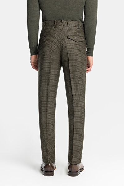 KHAKI PIED DE POULE TROUSERS 4